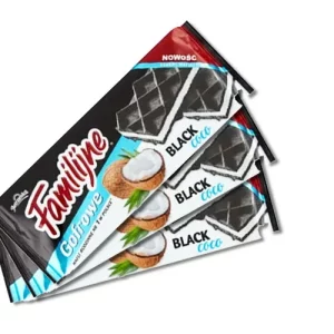 Familijne Ciemne wafelki przekładane kremem kokosowym 140g