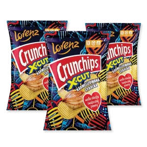 crunchips x-cut chipsy ziemniaczane karmelizowana cebulka 140g